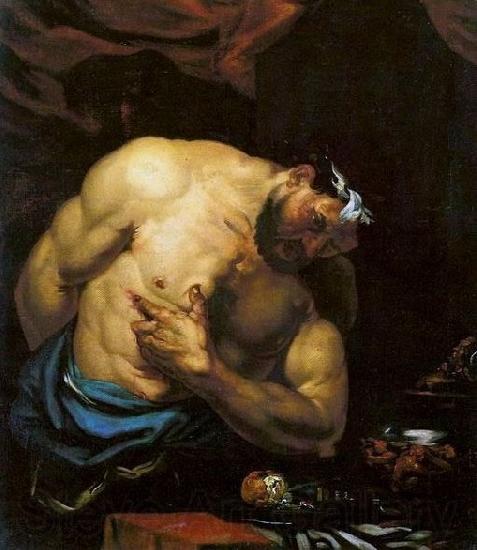 Giovanni Battista Langetti Suicide of Cato the Younger Norge oil painting art